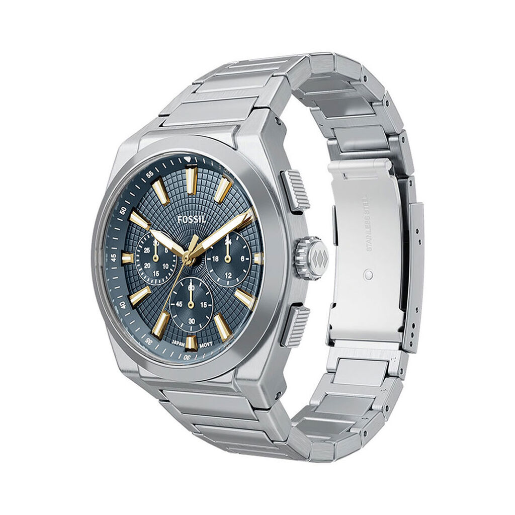 Montre Fossil Everett Chrono Bleu - Montres Homme | Histoire d&rsquo;Or