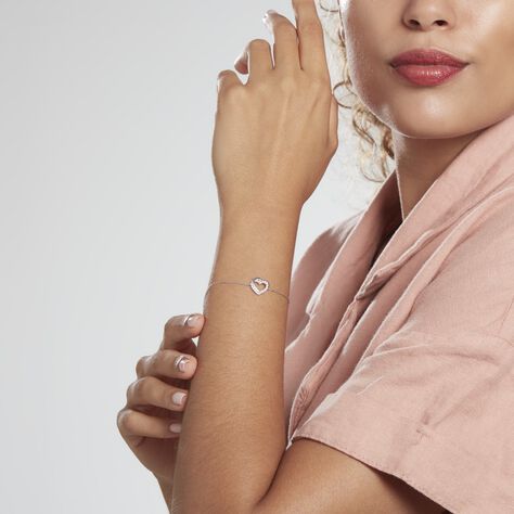 Bracelet Atoum Argent Oxyde De Zirconium - Bracelets Coeur Femme | Histoire d’Or