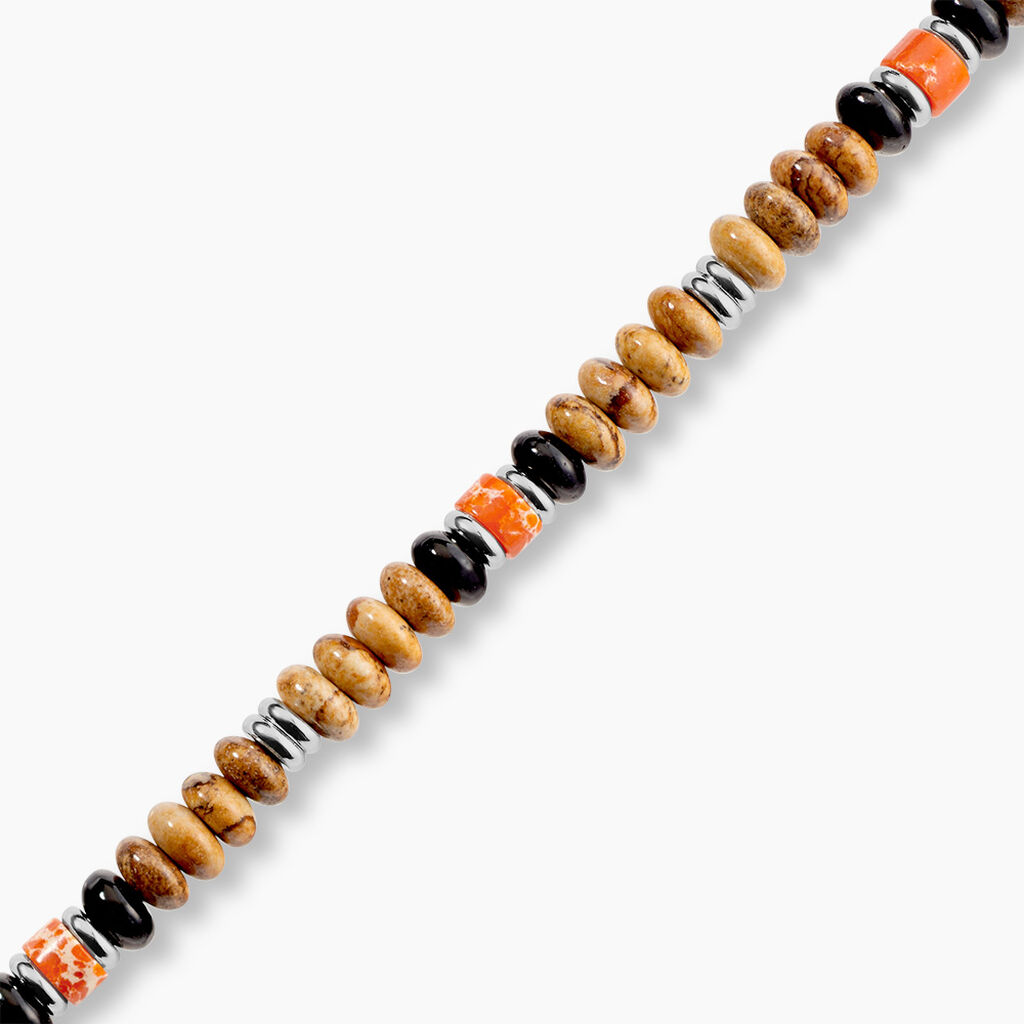 Bracelet Naturel Autres Tricolore Jaspe Africain Agate - Bracelets Homme | Histoire d&rsquo;Or