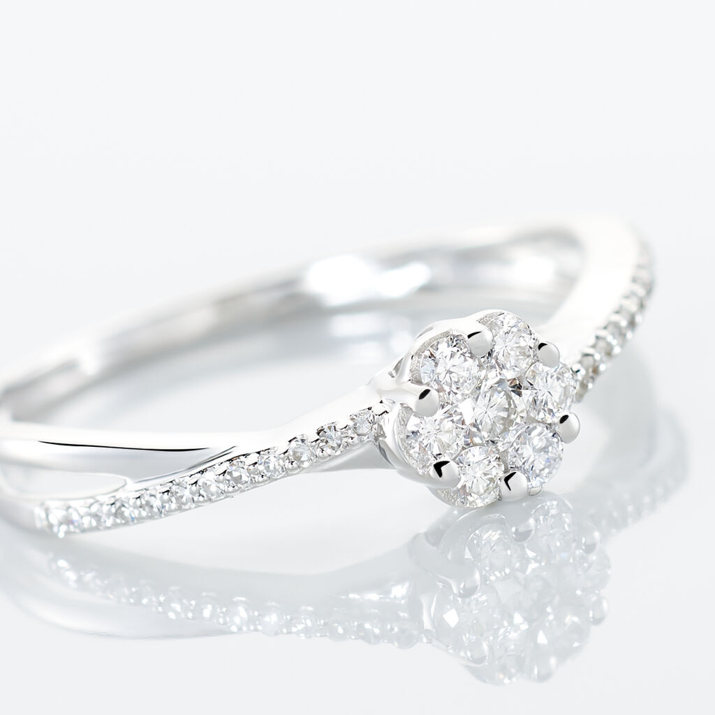 Bague Nusa Or Blanc Diamant - Bagues avec pierre Femme | Histoire d’Or