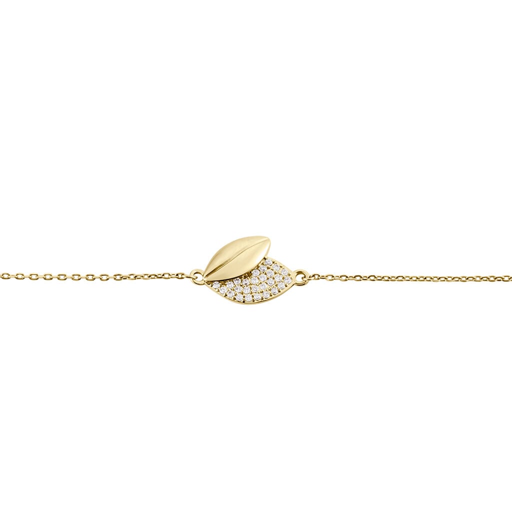 Bracelet Plaqu&eacute; Or Jaune Simao Oxydes De Zirconium - Bracelets Femme | Histoire d&rsquo;Or