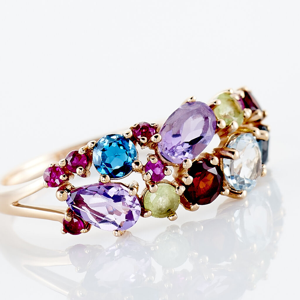 Bague Sare Or Rose Topaze Et Oxyde De Zirconium - Bagues solitaires Femme | Histoire d’Or