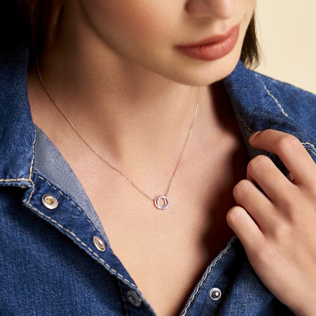 Collier Or Rose Tresha Diamants - Colliers Femme | Histoire d’Or