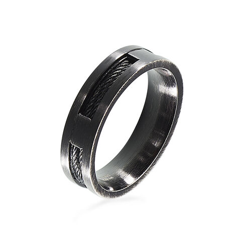 Bague Phebus Him Cosme Acier Noir - Bagues fantaisie Homme | Histoire d’Or