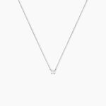 Collier Or Blanc Aphrodite Diamant Synth&eacute;tique - Colliers Femme | Histoire d&rsquo;Or