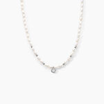 Collier Perlissima Argent Blanc Oxyde Et Perle De Culture - Colliers Femme | Histoire d&rsquo;Or