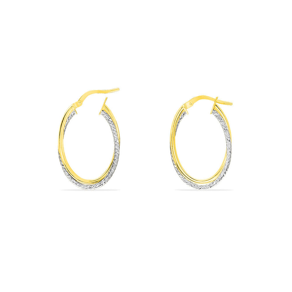 Créoles Maelia Or Bicolore - Boucles d'oreilles créoles Femme | Histoire d’Or