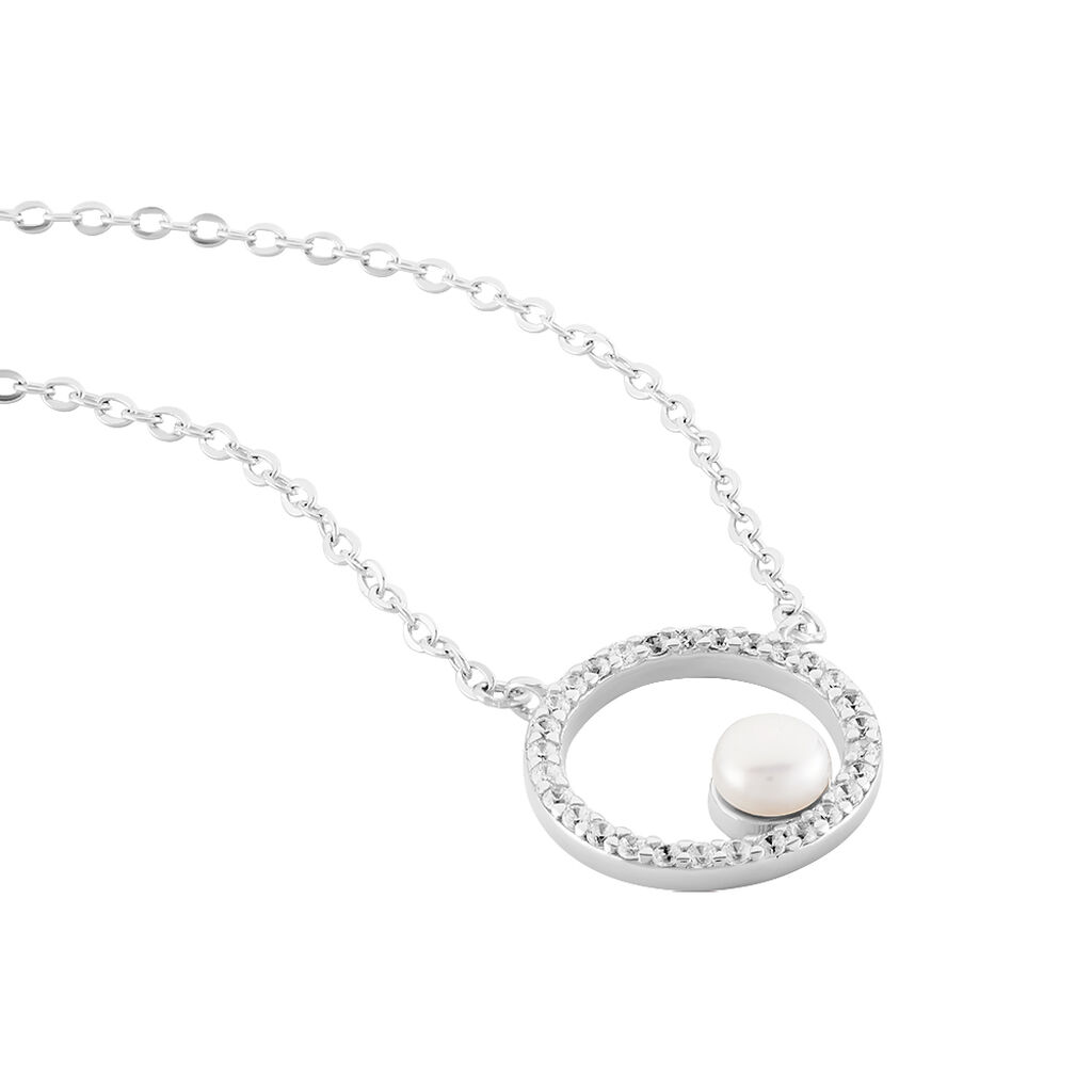 Collier Marthe Argent Blanc Perle De Culture Et Oxyde De Zirconium - Colliers fantaisie Femme | Histoire d’Or