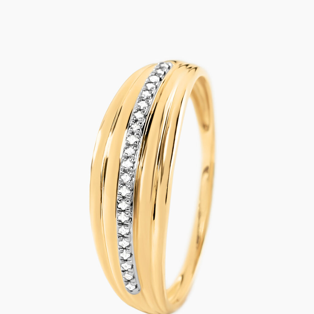Bague Bold Or Jaune Diamant - Bagues avec pierre Femme | Histoire d’Or