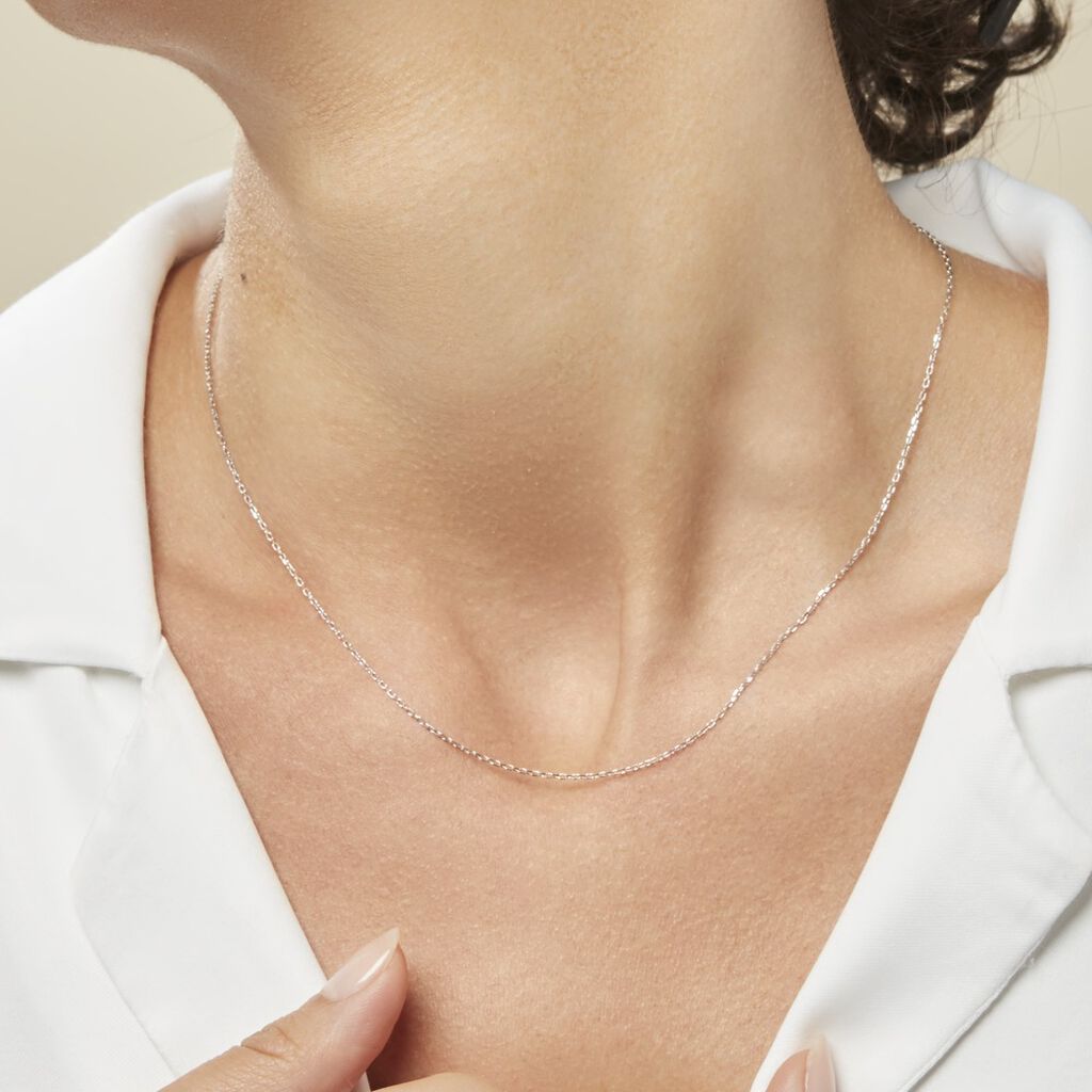 Chaîne Igoa Maille Forçat Diamantee Or Blanc - Chaines Femme | Histoire d’Or