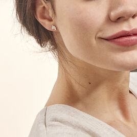 Boucles D'oreilles Puces Eleanor Dauphin 0 Or Jaune Strass - Clous d'oreilles Femme | Histoire d’Or