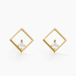 Boucles D'oreilles Puces Brent Or Jaune Oxyde De Zirconium - Clous d'oreilles Femme | Histoire d&rsquo;Or