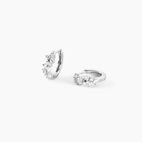 Cr&eacute;oles Rio Argent Blanc Oxyde De Zirconium - Boucles d'oreilles cr&eacute;oles Femme | Histoire d&rsquo;Or