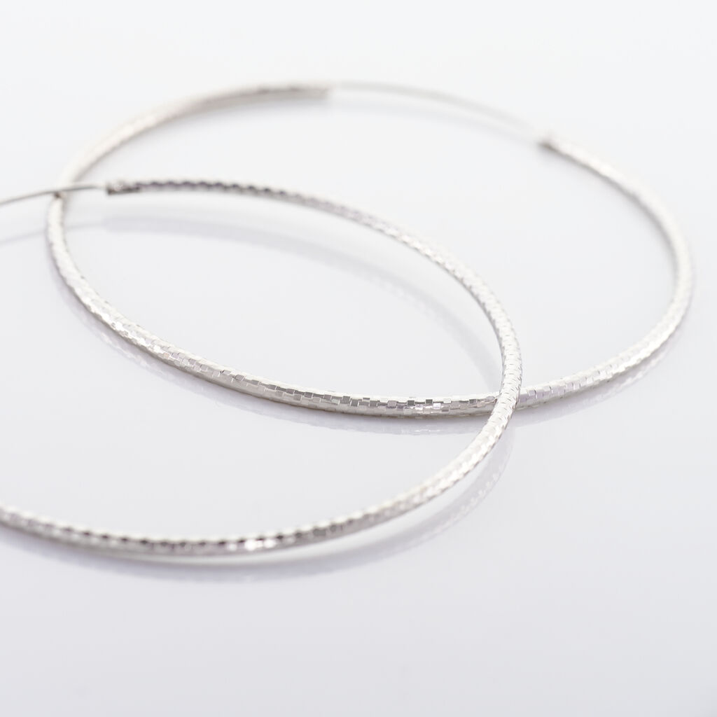 Cr&eacute;oles Argent Blanc Agathe - Boucles d'oreilles cr&eacute;oles Femme | Histoire d&rsquo;Or