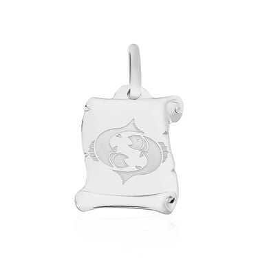 Pendentif Zodiaque Parchemin Argent Blanc Pendentif Zodiaque Parchemin Argent Blanc