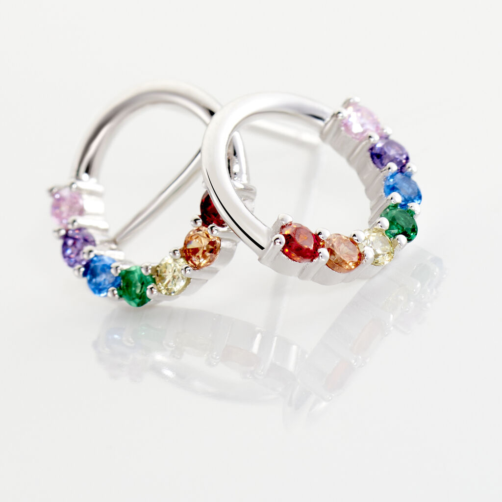 Boucles D'oreilles Puces Argent Blanc Giustino Oxydes De Zirconium - Boucles d'oreilles fantaisie Femme | Histoire d&rsquo;Or