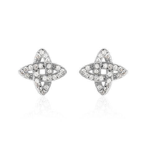 Boucles D'oreilles Puces Pleiades Argent Blanc Oxyde De Zirconium - Boucles d'oreilles fantaisie Femme | Histoire d’Or