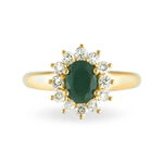 Bague Vladimir Or Jaune Emeraude Et Diamant - Bagues solitaires Femme | Histoire d&rsquo;Or