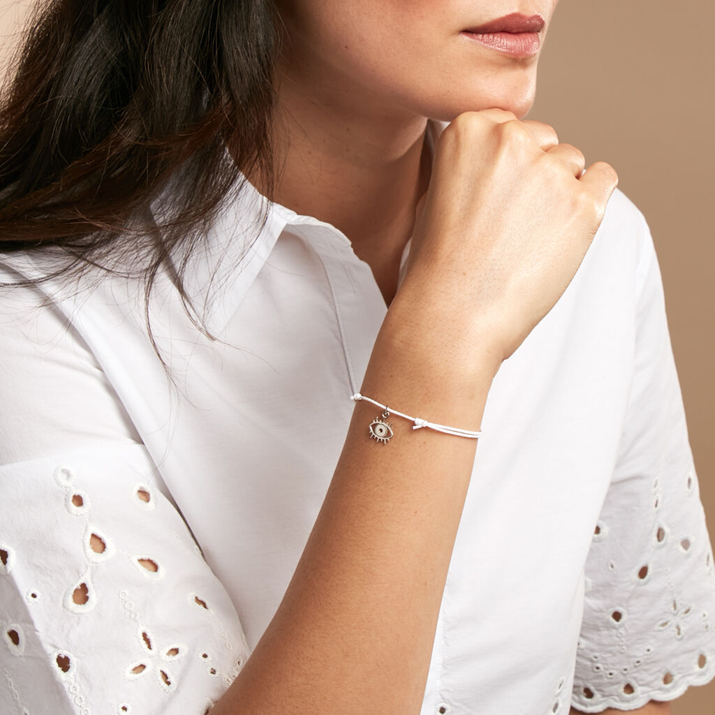 Bracelet Naxos Argent Blanc - Bracelets cordon Femme | Histoire d’Or
