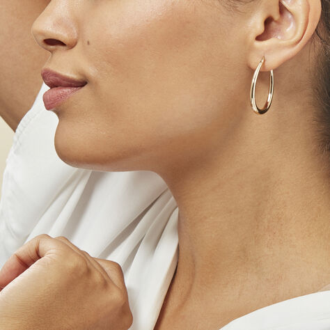 Créoles Olivia Ovale Plaqué Or Jaune - Boucles d'oreilles créoles Femme | Histoire d’Or