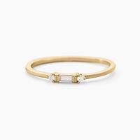 Bague Ylonna Plaque Or Jaune Oxyde De Zirconium