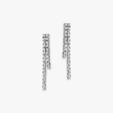 Boucles D'oreilles Pendantes River Or Blanc Diamant - Boucles d'oreilles pendantes Femme | Histoire d&rsquo;Or