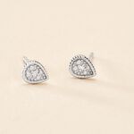 Boucles D'oreilles Puces Mon 1er Diamant Or Blanc Diamant - Clous d'oreilles Femme | Histoire d&rsquo;Or