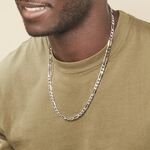 Cha&icirc;ne Vivian Maille Alternee 1/3 Argent Blanc - Chaines Homme | Histoire d&rsquo;Or