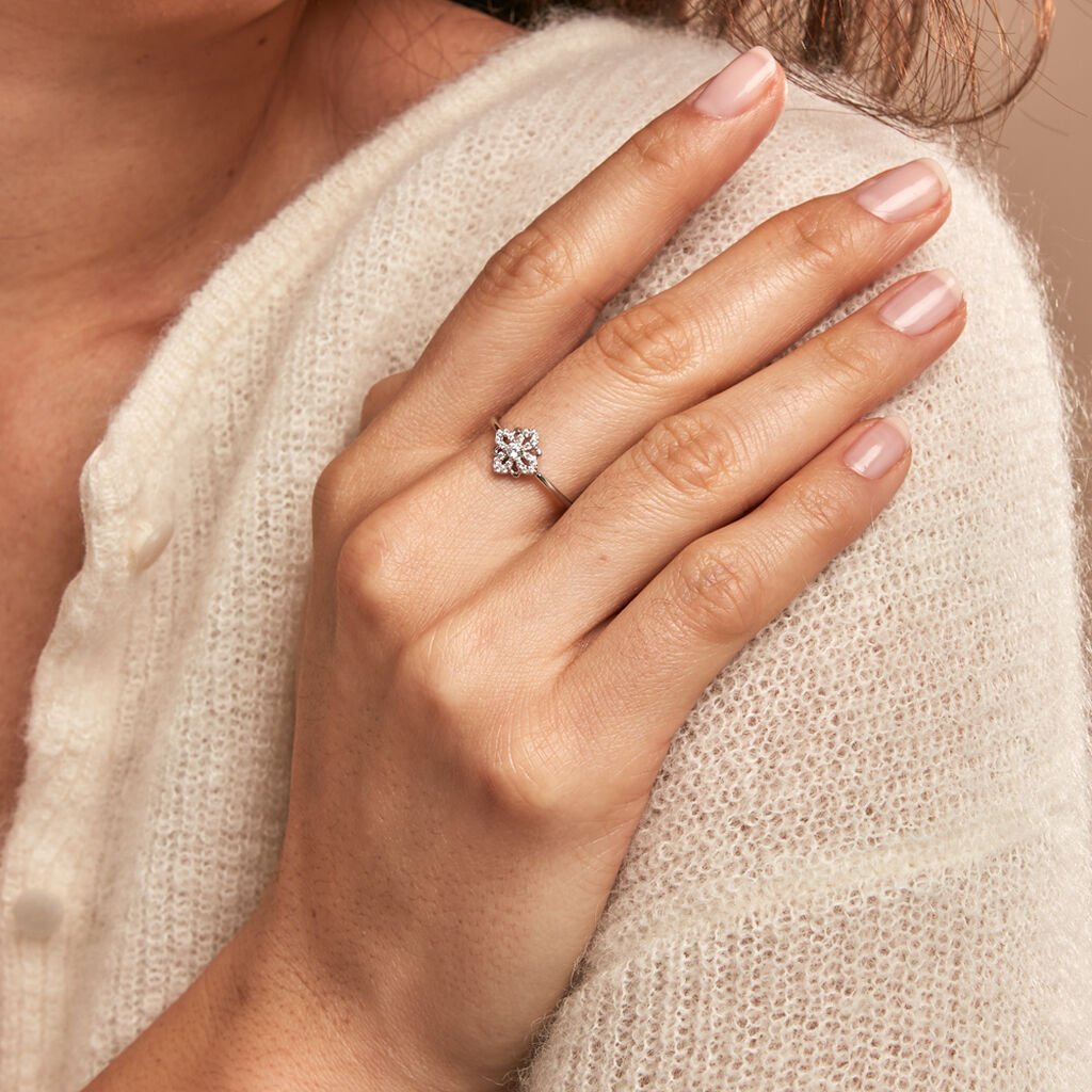 Bague Isia Argent Blanc Oxyde De Zirconium - Bagues avec pierre Femme | Histoire d’Or