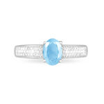 Bague Crista Or Blanc Topaze Et Diamant - Bagues solitaires Femme | Histoire d&rsquo;Or