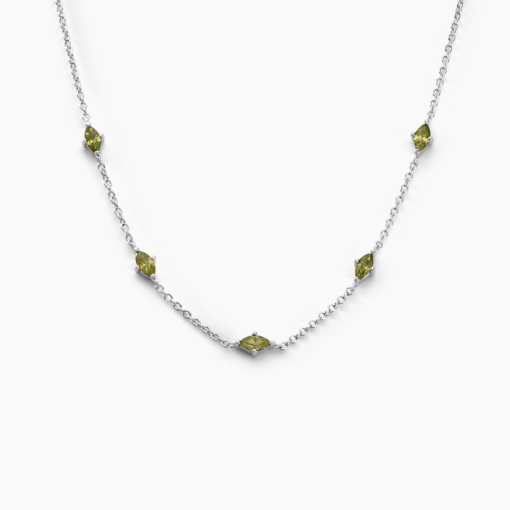 Collier Borya Argent Blanc Oxyde De Zirconium - Colliers fantaisie Femme | Histoire d&rsquo;Or