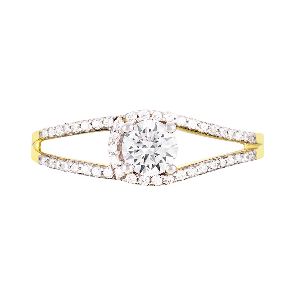 Bague Micky Or Jaune Oxyde De Zirconium - Bagues solitaires Femme | Histoire d&rsquo;Or