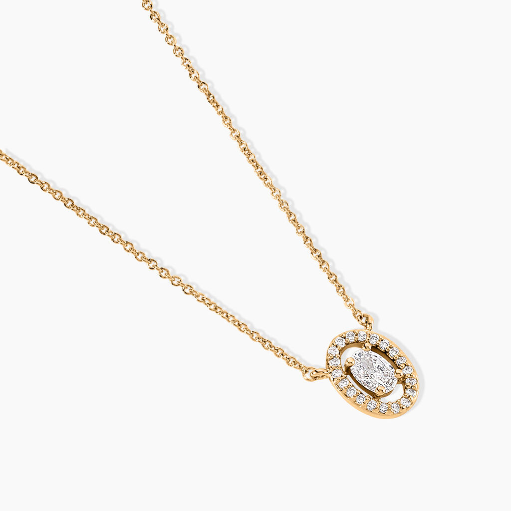 Collier Classical Plaqu&eacute; Or Jaune Oxyde De Zirconium - Colliers fantaisie Femme | Histoire d&rsquo;Or