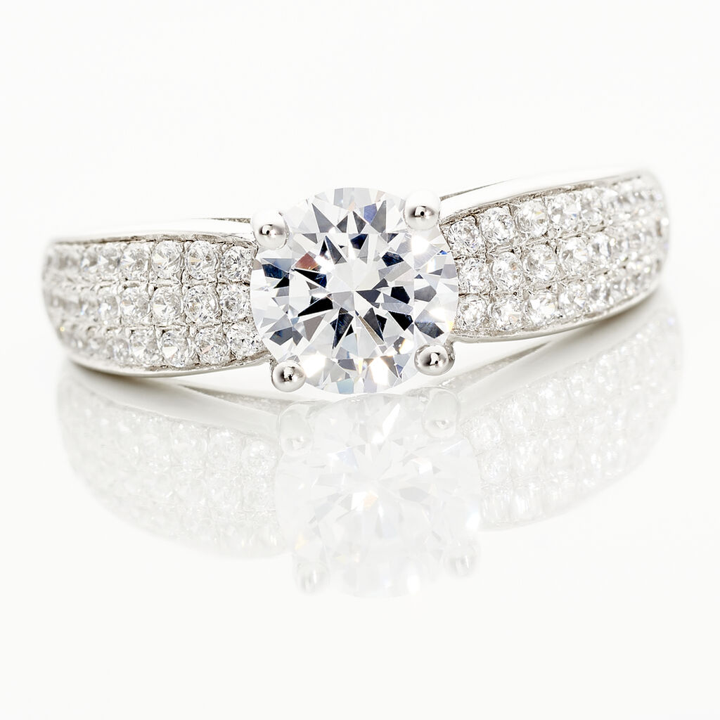 Bague Marilyn Argent Blanc Oxyde De Zirconium - Bagues solitaires Femme | Histoire d&rsquo;Or