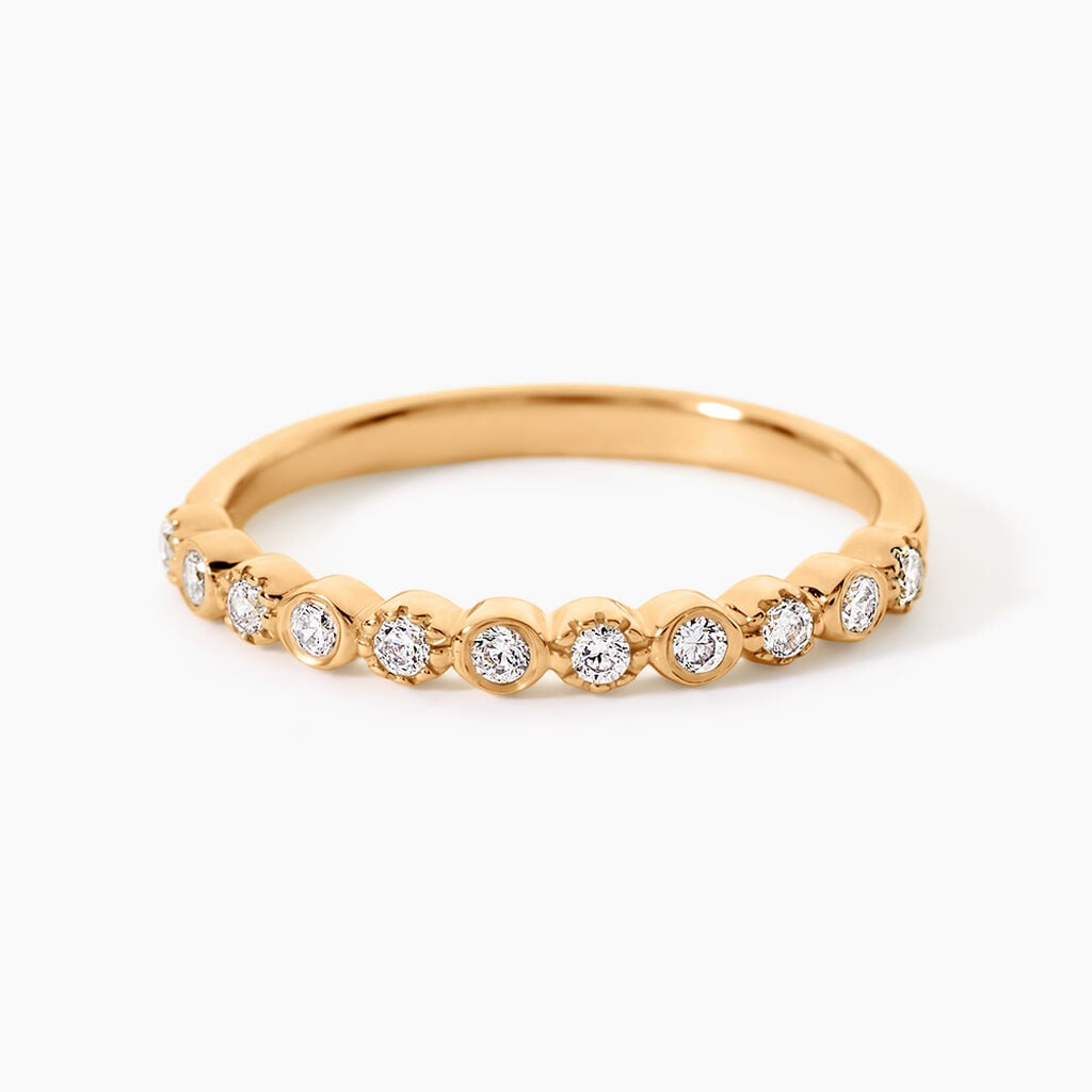 Bague Emiliana Plaqu&eacute; Or Jaune Oxyde De Zirconium - Bagues avec pierre Femme | Histoire d&rsquo;Or