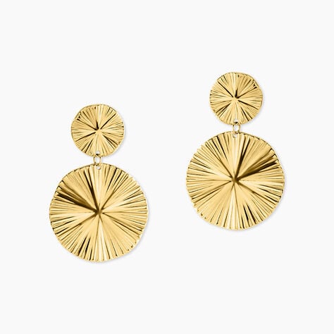 Boucles D'Oreilles Pendantes Savina Acier Jaune - Boucles d'oreilles fantaisie Femme | Histoire d&rsquo;Or