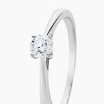 Bague Solitaire Fiona Or Blanc Diamant Synthetique - Bagues solitaires Femme | Histoire d&rsquo;Or