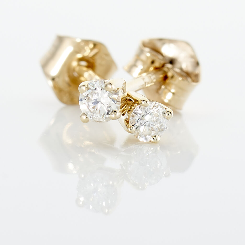 Boucles D'oreilles Puces Victoria Or Jaune Diamant - Clous d'oreilles Femme | Histoire d&rsquo;Or