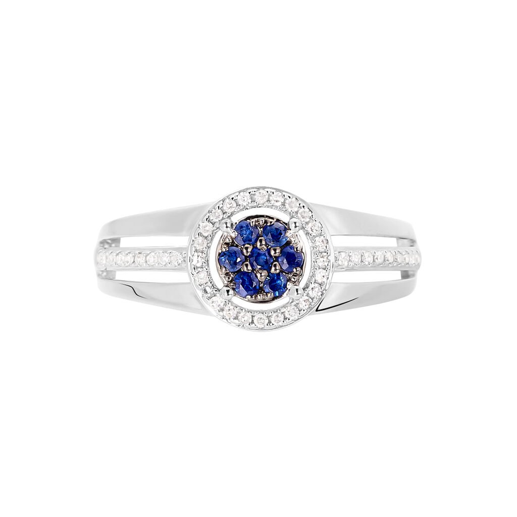 Bague Lise-laure Or Blanc Saphir Et Diamant - Bagues avec pierre Femme | Histoire d’Or
