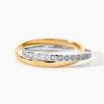 Alliance Double Anneaux Ruban Plat Or Bicolore - Alliances Unisex | Histoire d&rsquo;Or