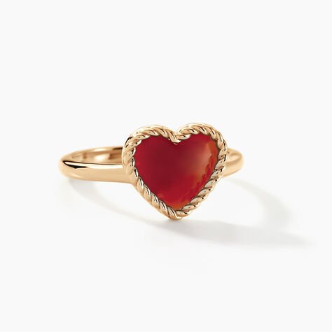 Bague Par Amour Plaque Or Jaune Agate - Bagues Coeur Femme | Histoire d’Or