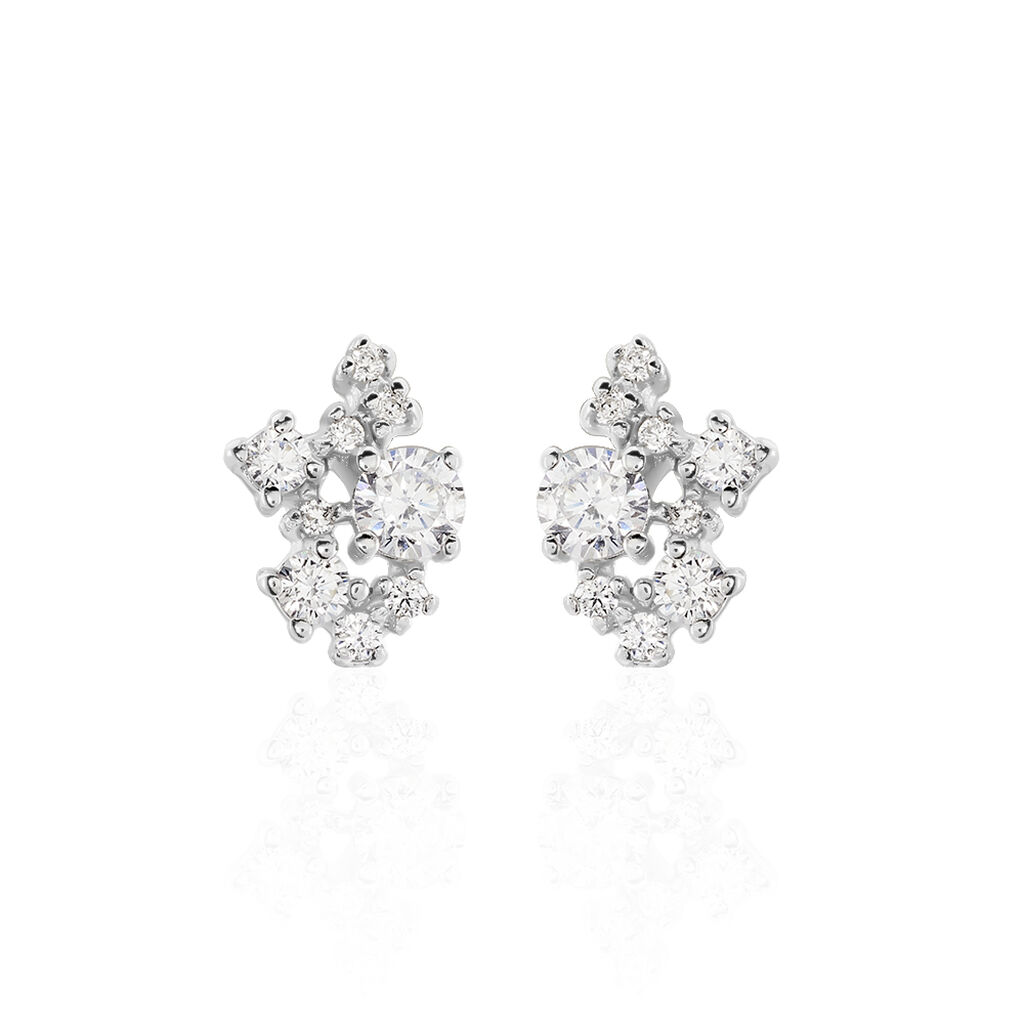 Boucles D'oreilles Pendantes Amissa Argent Blanc Oxyde De Zirconium - Boucles d'oreilles fantaisie Femme | Histoire d&rsquo;Or