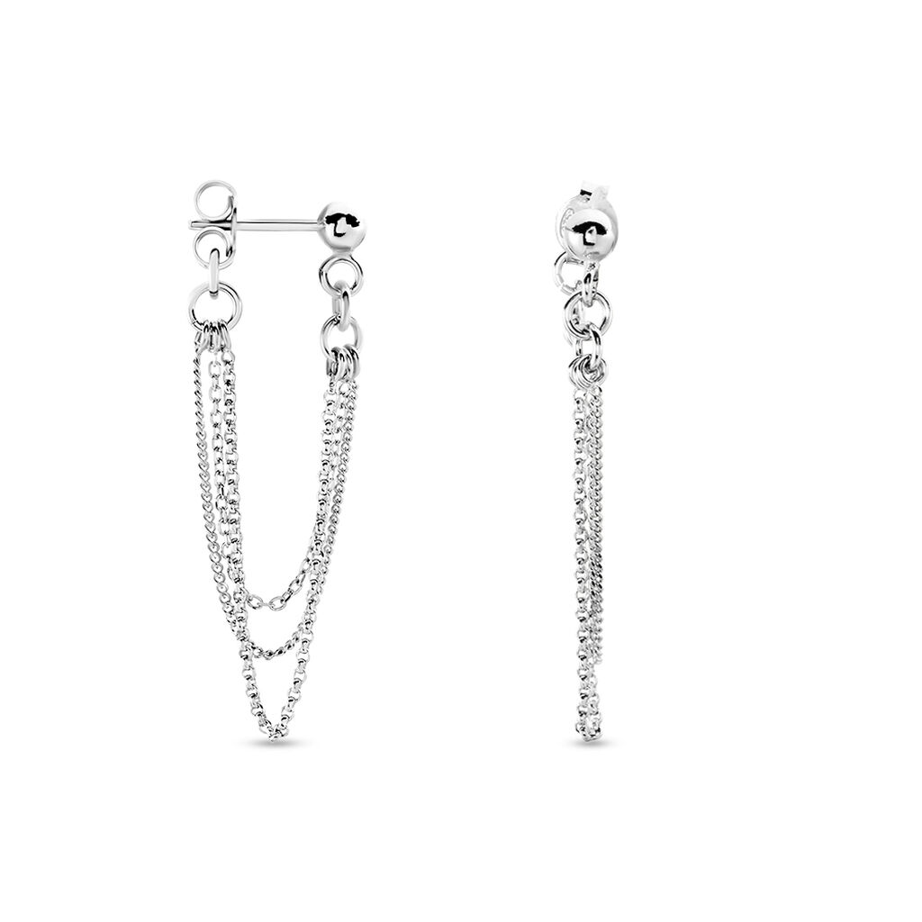 Boucles D'oreilles Pendantes Argent Blanc Novia - Boucles d'oreilles fantaisie Femme | Histoire d’Or