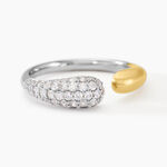 Bague Tiwa Argent Bicolore Oxyde De Zirconium - Bagues avec pierre Femme | Histoire d&rsquo;Or