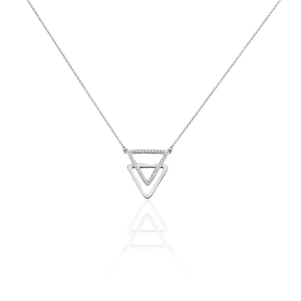 Collier Glorya Argent Blanc Oxyde De Zirconium - Colliers fantaisie Femme | Histoire d&rsquo;Or