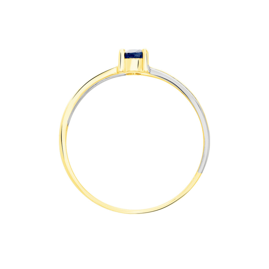 Bague Hannah Or Bicolore Saphir - Bagues solitaires Femme | Histoire d&rsquo;Or