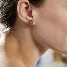 Boucles D'oreilles Puces Anicet Plaque Or Jaune Oxyde De Zirconium - Boucles d'oreilles fantaisie Femme | Histoire d’Or