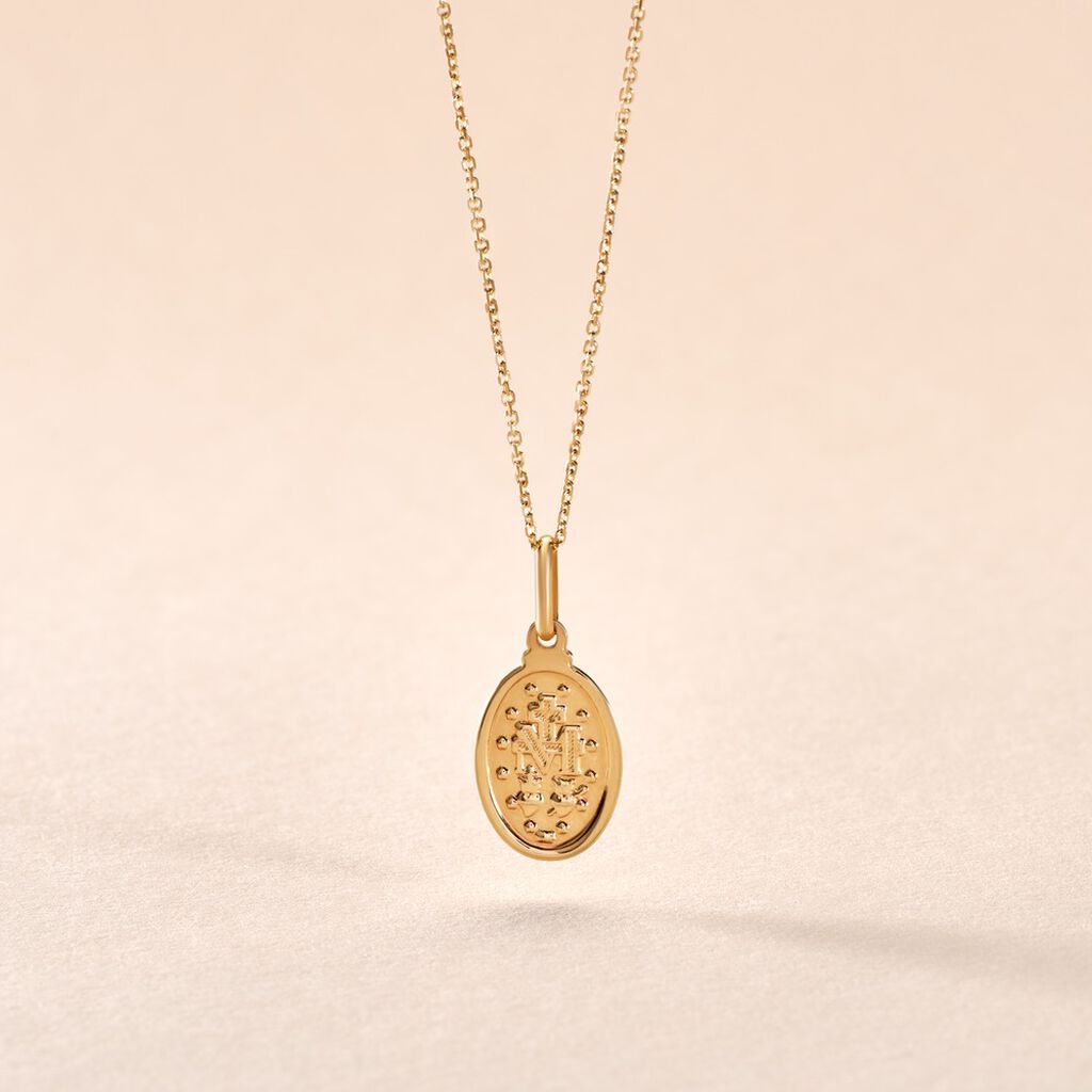 Pendentif Virgee Or Jaune - Pendentifs Communion Femme | Histoire d&rsquo;Or
