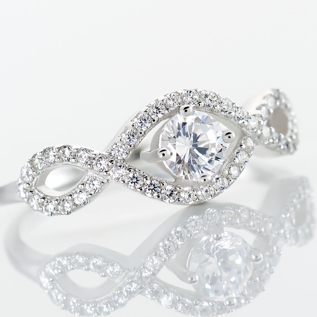 Bague Argent Katerina Oxydes De Zirconium - Bagues solitaires Femme | Histoire d&rsquo;Or