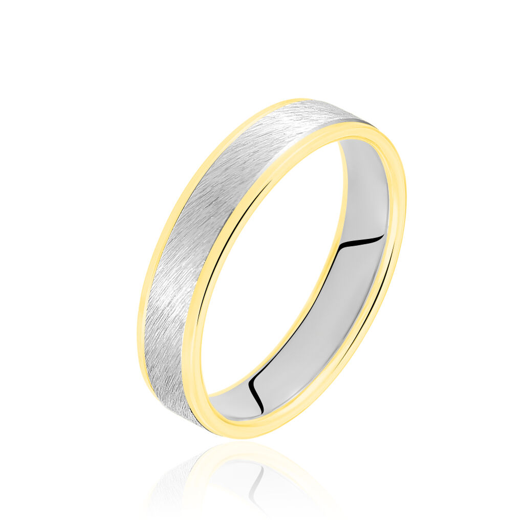 Alliance Carme Ruban Plat Or Blanc - Alliances Famille | Histoire d&rsquo;Or